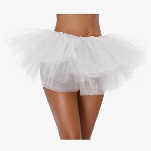 White Tulle Mini Skirt